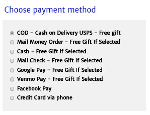 payment methods Carolina K