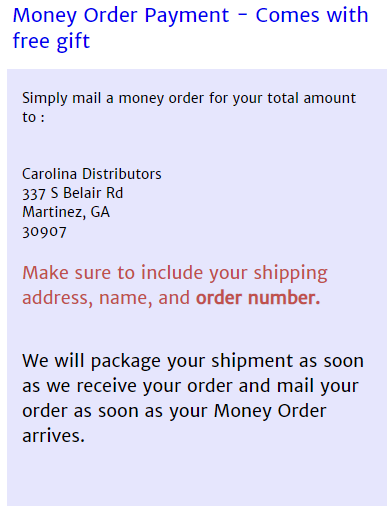 payment methods Carolina K